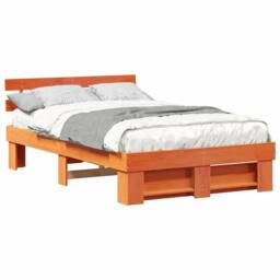 Berkfield Home Traditional with Headboard Brown 120 x 190 cm Solid pine wood - thumbnail 1