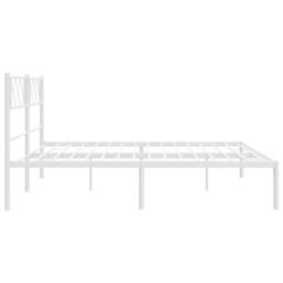 Berkfield Home Metal Bed Frame with Headboard White 160x200 cm - thumbnail 6