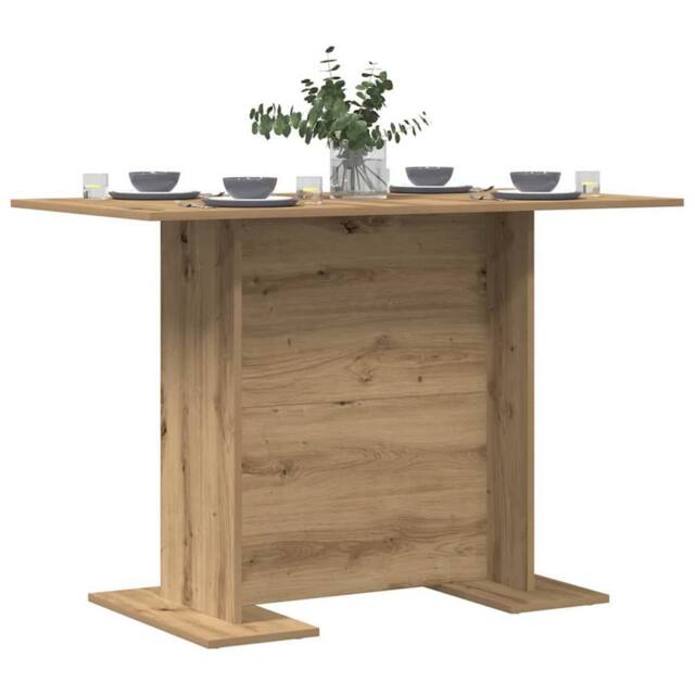 Berkfield Home Elegant Dining Table Artisan Oak 110x60x75 cm Engineered Wood in Brown - Size: 110 x 60 x 75 cm - image 1