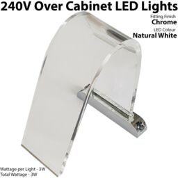 Loops 1x Over Cabinet LED Kit NATURAL WHITE Curved Glass Light Bathroom Make Up Lamp - thumbnail 2