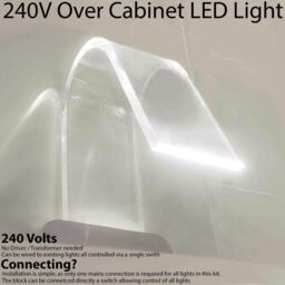 Loops 1x Over Cabinet LED Kit NATURAL WHITE Curved Glass Light Bathroom Make Up Lamp