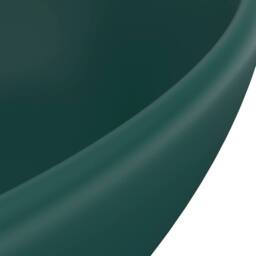 Berkfield Home Luxury Basin Oval-shaped Matt Dark Green 40x33 cm Ceramic - thumbnail 5