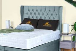 UK Bed Furniture Bronte End Lift Divan Ottoman Storage Bed with 54 Inch Headboard in Light Blue - Size: Small Double - thumbnail 3