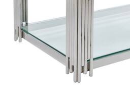 Vente-unique Tempered Glass & Stainless Steel Coffee Table - Chrome - NOMELANO in Silver - thumbnail 8