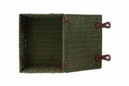 Red Hamper Green Twisted Paper Rope Picnic Basket - Size: Medium - thumbnail 5