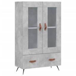 Berkfield Home Highboard Concrete Grey 69.5x31x115 cm Engineered Wood - thumbnail 1