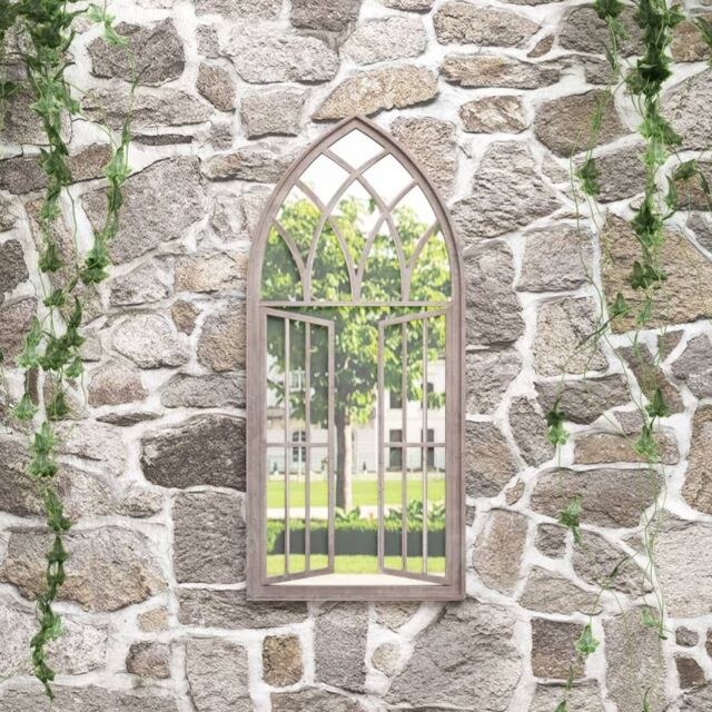 Berkfield Home Garden Mirror Sand 100x45 cm Iron for Outdoor Use in Beige - image 1