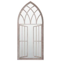 Berkfield Home Garden Mirror Sand 100x45 cm Iron for Outdoor Use in Beige - thumbnail 2