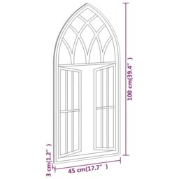 Berkfield Home Garden Mirror Sand 100x45 cm Iron for Outdoor Use in Beige - thumbnail 6
