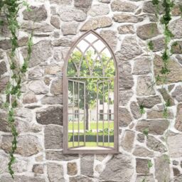 Berkfield Home Garden Mirror Sand 100x45 cm Iron for Outdoor Use in Beige