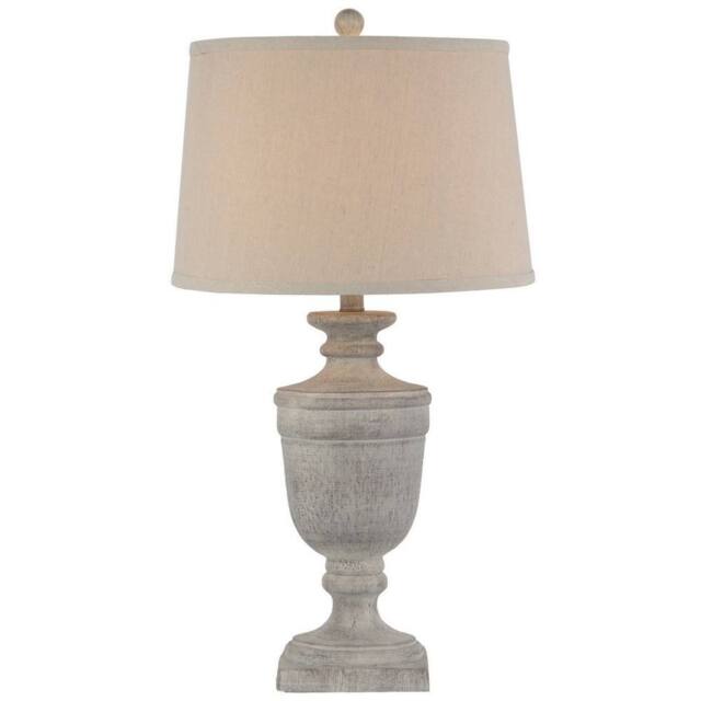 Lemon Pavilion Furniture and Decor Ossia Table Lamp with Linen Shade - Resin - L38 x W38 x H71 cm - White - image 1