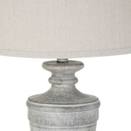 Lemon Pavilion Furniture and Decor Ossia Table Lamp with Linen Shade - Resin - L38 x W38 x H71 cm - White - thumbnail 4