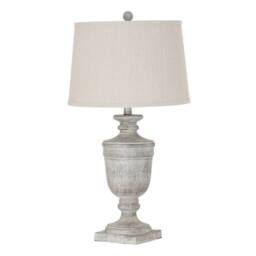 Lemon Pavilion Furniture and Decor Ossia Table Lamp with Linen Shade - Resin - L38 x W38 x H71 cm - White - thumbnail 2