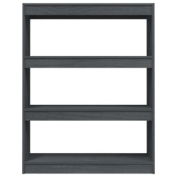 Berkfield Home Book Cabinet/Room Divider Grey 100x30x103 cm Solid Pinewood - Size: 100 x 30 x 103 cm - thumbnail 5