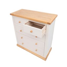 Cabinet Bits Trevi 5 Drawer Chest of Drawers Wood Knob in Off-White - thumbnail 4