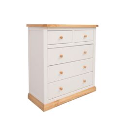 Cabinet Bits Trevi 5 Drawer Chest of Drawers Wood Knob in Off-White - thumbnail 2