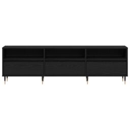 Berkfield Home TV Cabinet Black Oak 150x30x44.5 cm Engineered Wood - thumbnail 7