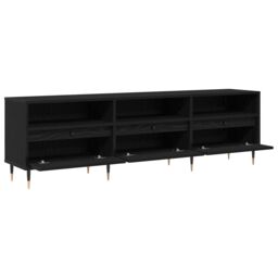 Berkfield Home TV Cabinet Black Oak 150x30x44.5 cm Engineered Wood - thumbnail 5