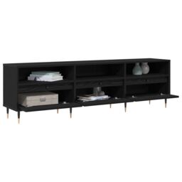 Berkfield Home TV Cabinet Black Oak 150x30x44.5 cm Engineered Wood - thumbnail 3