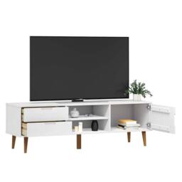 Berkfield Home TV Cabinet MOLDE White 158x40x49 cm Solid Wood Pine - Size: 158 x 40 x 49 cm - thumbnail 5