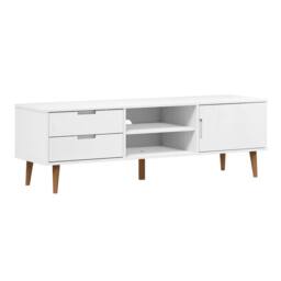 Berkfield Home TV Cabinet MOLDE White 158x40x49 cm Solid Wood Pine - Size: 158 x 40 x 49 cm - thumbnail 3