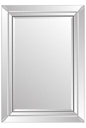 MirrorOutlet Cranbury All Glass Large Wall Mirror 100 x 70 CM in Silver - Size: 1 Pack - thumbnail 3