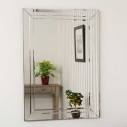 MirrorOutlet Cranbury All Glass Large Wall Mirror 100 x 70 CM in Silver - Size: 1 Pack - thumbnail 1
