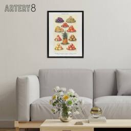 "Artery8 Summer Dessert Fruit Kitchen Mrs Beeton Framed Canvas Wall Art Print in Yellow - Size: W12"" x H16""" - thumbnail 3
