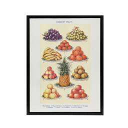 "Artery8 Summer Dessert Fruit Kitchen Mrs Beeton Framed Canvas Wall Art Print in Yellow - Size: W12"" x H16""" - thumbnail 1