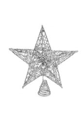 Living and Home 20cm Christmas Tree Topper Silver Glitter Christmas Tree Star with LED Lights - thumbnail 6