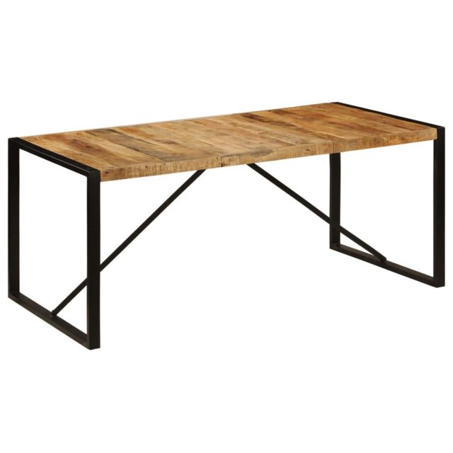 Berkfield Home Dining Table 180x90x75 cm Solid Mango Wood in Brown - Size: 180 x 90 x 75 cm