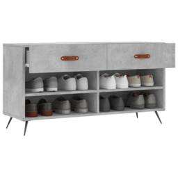 Berkfield Home Shoe Bench Concrete Grey 102x35x55 cm Engineered Wood - Size: 102 x 35 x 55 cm - thumbnail 4