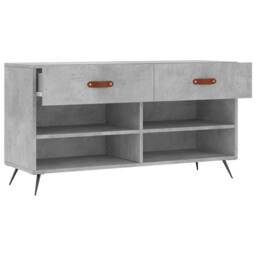 Berkfield Home Shoe Bench Concrete Grey 102x35x55 cm Engineered Wood - Size: 102 x 35 x 55 cm - thumbnail 5