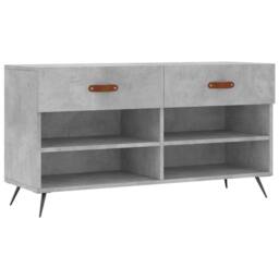 Berkfield Home Shoe Bench Concrete Grey 102x35x55 cm Engineered Wood - Size: 102 x 35 x 55 cm - thumbnail 1