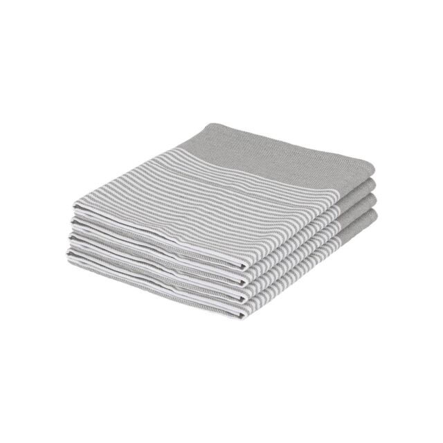 Nicola Spring 100% Cotton Tea Towel Absorbent Kitchen Dish Cloth Drying Towels - 70cm x 50cm - Pack of 4 in Light Grey - image 1