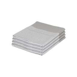 Nicola Spring 100% Cotton Tea Towel Absorbent Kitchen Dish Cloth Drying Towels - 70cm x 50cm - Pack of 4 in Light Grey - thumbnail 1