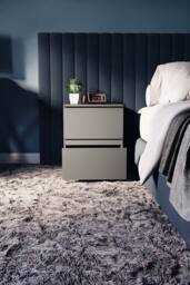 HD Designs Denver 2 Drawer Bedside Chest Of Drawers Bedroom Furniture in Grey - thumbnail 3