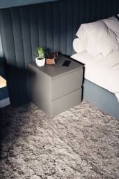 HD Designs Denver 2 Drawer Bedside Chest Of Drawers Bedroom Furniture in Grey - thumbnail 4