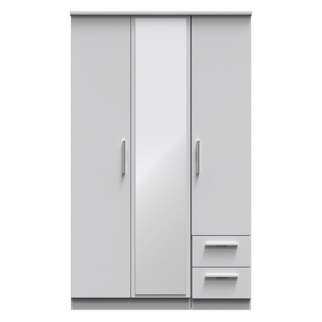 Ready Assembled 2 U Windsor Triple Mirror + Drawer Wardrobe (Ready Assembled) in Mid Grey - image 1