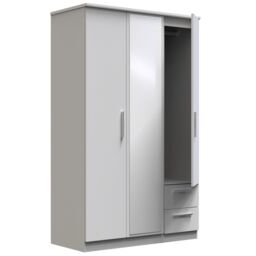 Ready Assembled 2 U Windsor Triple Mirror + Drawer Wardrobe (Ready Assembled) in Mid Grey - thumbnail 6