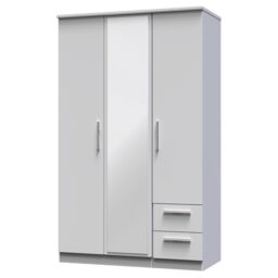 Ready Assembled 2 U Windsor Triple Mirror + Drawer Wardrobe (Ready Assembled) in Mid Grey - thumbnail 3