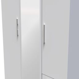 Ready Assembled 2 U Windsor Triple Mirror + Drawer Wardrobe (Ready Assembled) in Mid Grey - thumbnail 4