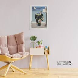 "Artery8 Yoshitoshi Fukami Jikyu Vintage Japanese Ukiyo-e Canvas Wall Art Print in Blue - Size: W12"" x H16""" - thumbnail 3