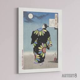 "Artery8 Yoshitoshi Fukami Jikyu Vintage Japanese Ukiyo-e Canvas Wall Art Print in Blue - Size: W12"" x H16""" - thumbnail 2