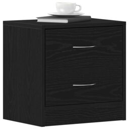 Berkfield Home Bedside Cabinet Black Oak 40x30x40 cm Engineered Wood - Size: 40 x 30 x 40 cm - thumbnail 4