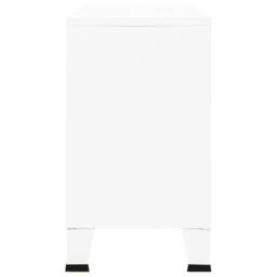 Berkfield Home Industrial Sideboard White 105x35x62 cm Metal & Glass - Size: 105 x 35 x 62 cm - thumbnail 4