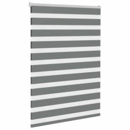 Berkfield Home Elegant Zebra Blind Dark Grey 105x150 cm Fabric Width 100.9 cm Po - thumbnail 1