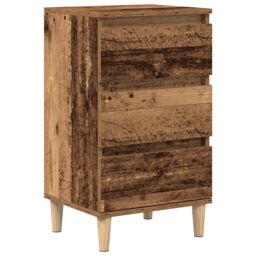 Berkfield Home Bedside Cabinet Old Wood 40x35x70 cm Engineered Wood in Brown - Size: 40 x 35 x 70 cm - thumbnail 2