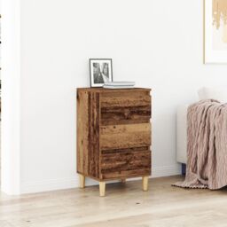 Berkfield Home Bedside Cabinet Old Wood 40x35x70 cm Engineered Wood in Brown - Size: 40 x 35 x 70 cm - thumbnail 1