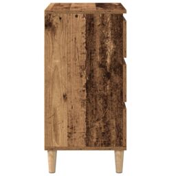 Berkfield Home Bedside Cabinet Old Wood 40x35x70 cm Engineered Wood in Brown - Size: 40 x 35 x 70 cm - thumbnail 7